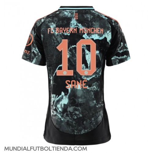 Camiseta Bayern Munich Leroy Sane #10 Segunda Equipación Replica 2024-25 para mujer mangas cortas